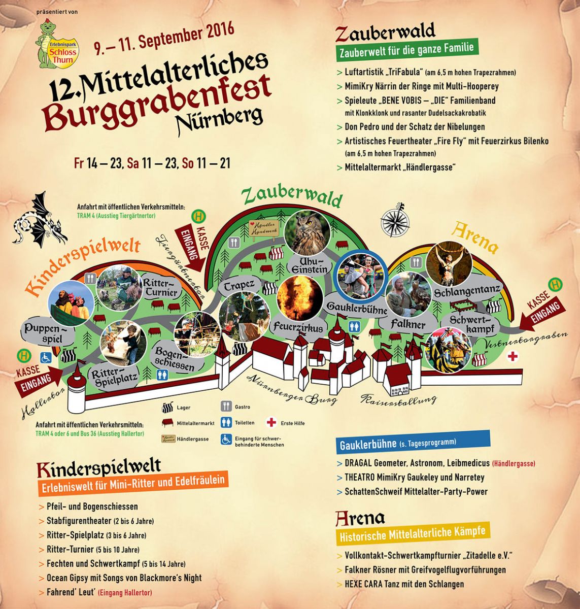 12. Mittelalterliches Burggrabenfest Nürnberg 2016 - Flyer